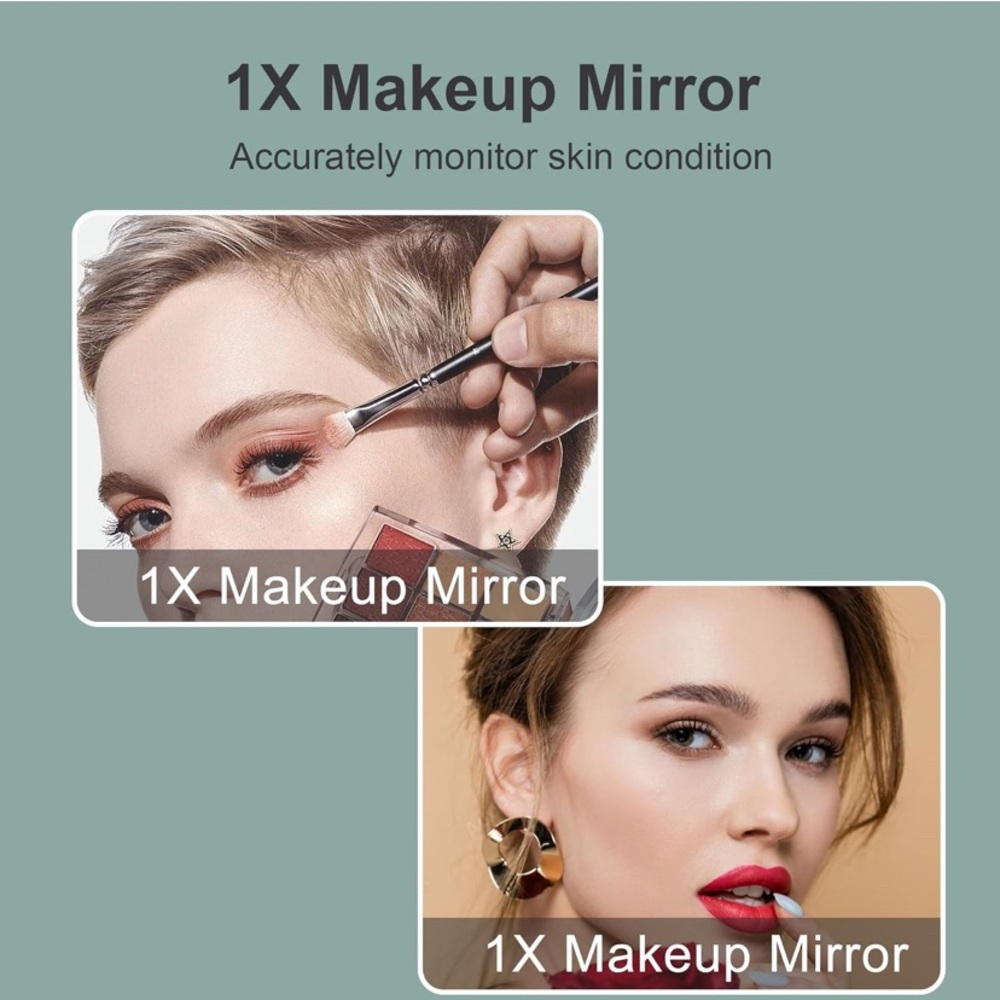 6.5" Clip On Gooseneck Makeup Vanity Mirror With Light, 2000mAh USB Lighted Trav - Picture 6 of 7